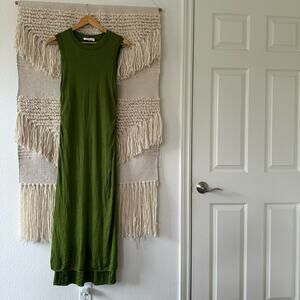 Atlein Green Knit Midi Dress